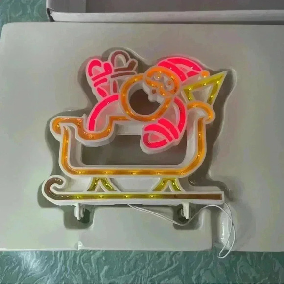 VTG Department 56 BRITE LITES Santa On Sleigh, Lighted Arch, Adapter LOT Works - Picture 9 of 15